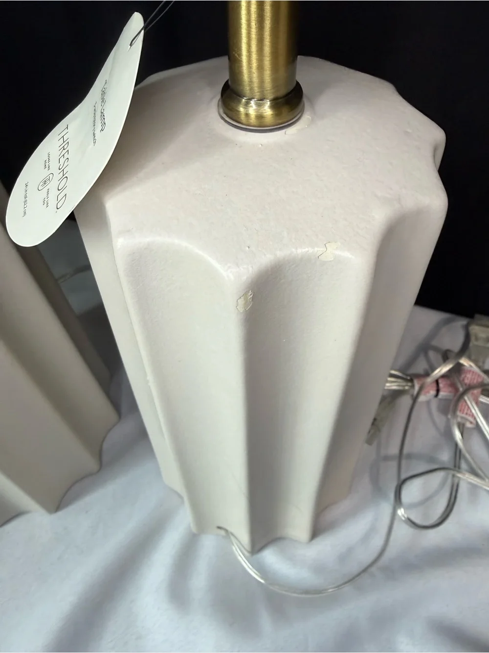 Threshold Sculpted 24 1/2” Ceramic Table Lamps (Set of 2) NWT - No Shades